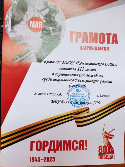 Спортивный клуб "Формула успеха" Контошинской средней школы.